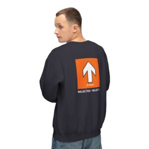 TrenkTuras unisex džemperis be gobtuvo su šūkiu (oranžinė rodyklė)