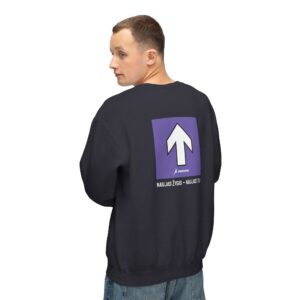 TrenkTuras unisex džemperis be gobtuvo su šūkiu (violetinė rodyklė)